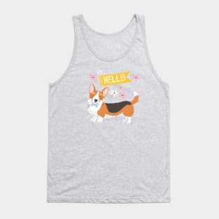 A Big Hello From A Well Dressed Corgi Tank Top